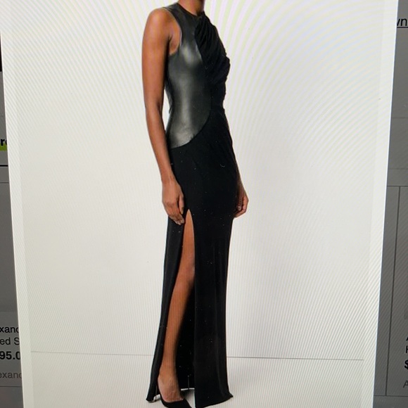 Alexander Wang leather/jersey Asymmetric Gown - Picture 2 of 11